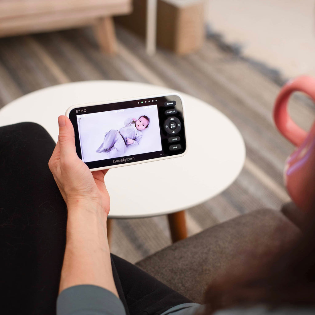 Tweetycam baby monitor with two cameras