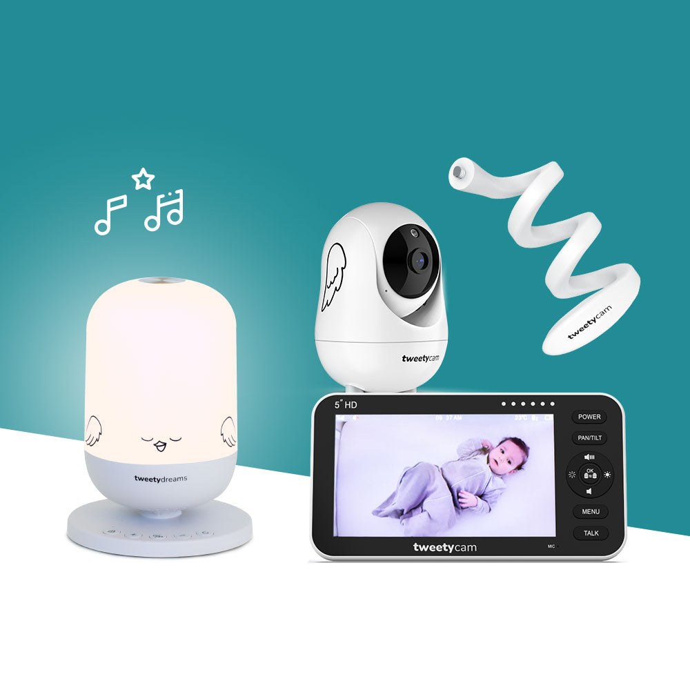 Baby Shower Gift Bundle with Tweetycam baby monitor, Flexi-Mount and Tweetydreams nightlight sound machine, Australia